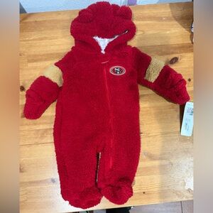 San Francisco 49ers Outerstuff Fleece Bunting Full-Zip Sleeper 3-6M NWT